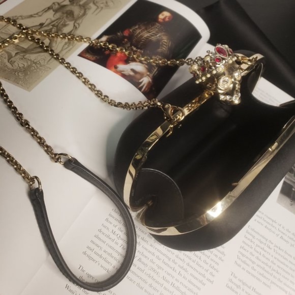 Alexander McQueen Skull Queen Jeweled Crown Box clutch Crossbody - Archive Rare - Picture 15 of 16